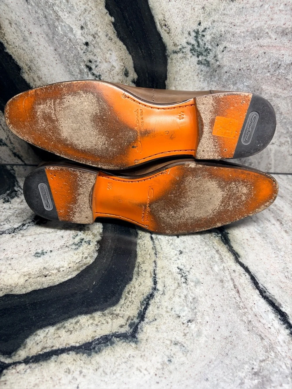 Santoni Fatte a Mano Cap Toe Oxford Shoes 10.5 D US Hand Burnished Made in Italy